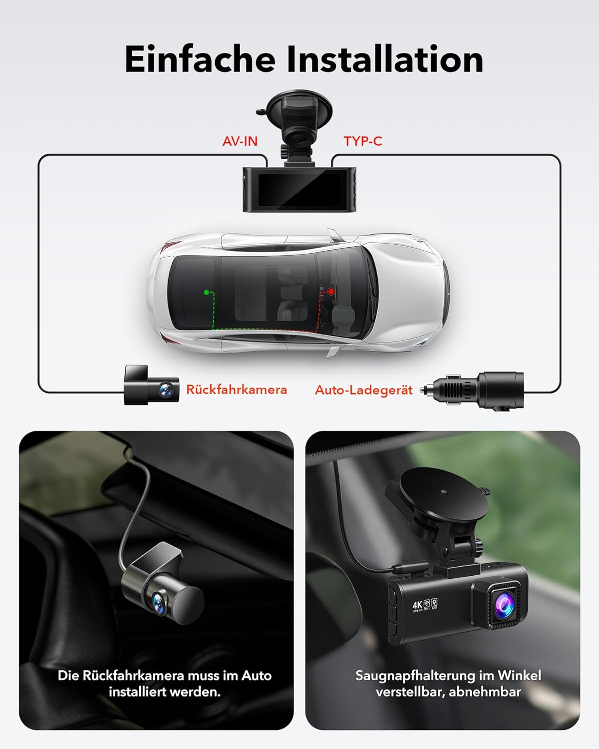 Hydrah DashCam Pro - 310° Dashcam mit Wifi funktion