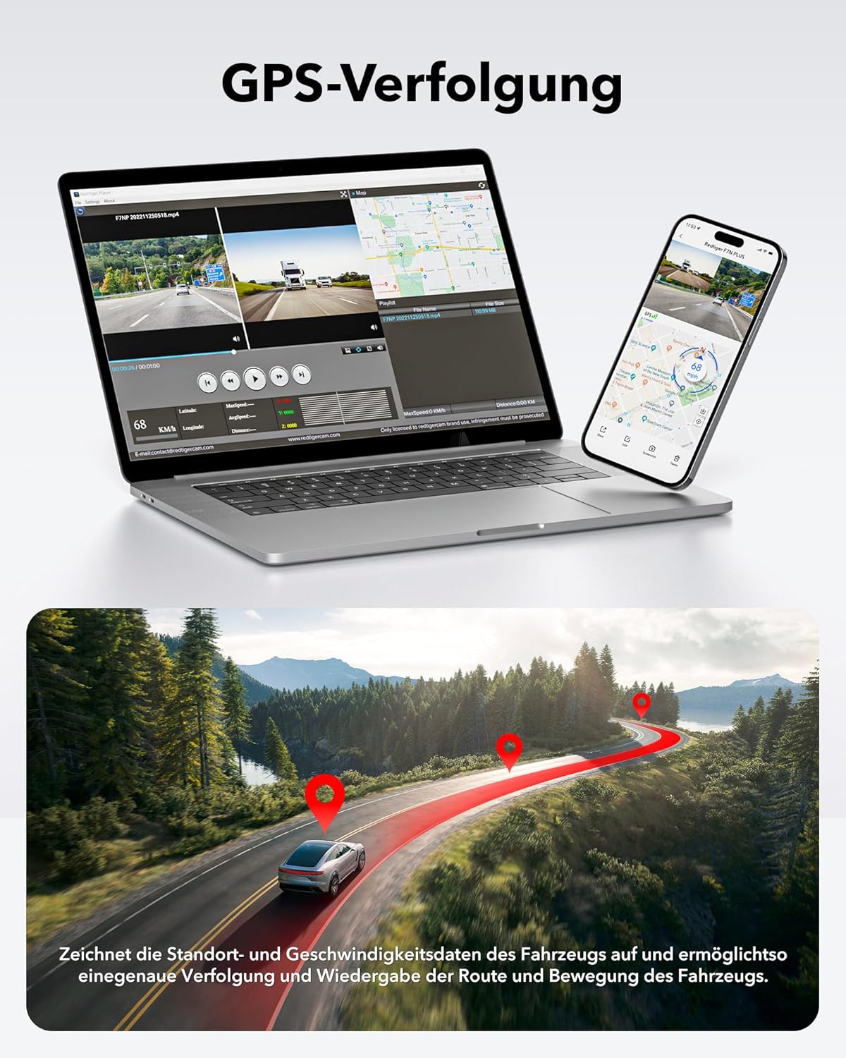 Hydrah DashCam Pro - 310° Dashcam mit Wifi funktion